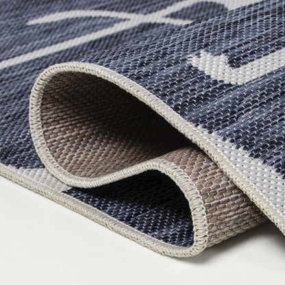 Flamingos Two-Tone Navy/White 3 ft. x 5 ft. Indoor/Outdoor Area Rug