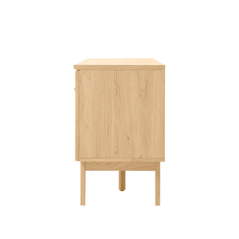 Finley 59" Mid-Century Oak Rattan TV Stand