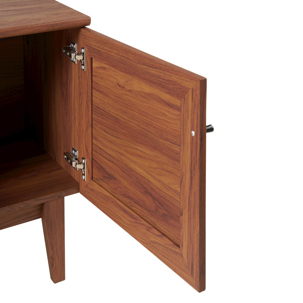 Finley 59" Mid-Century Walnut Rattan TV Stand