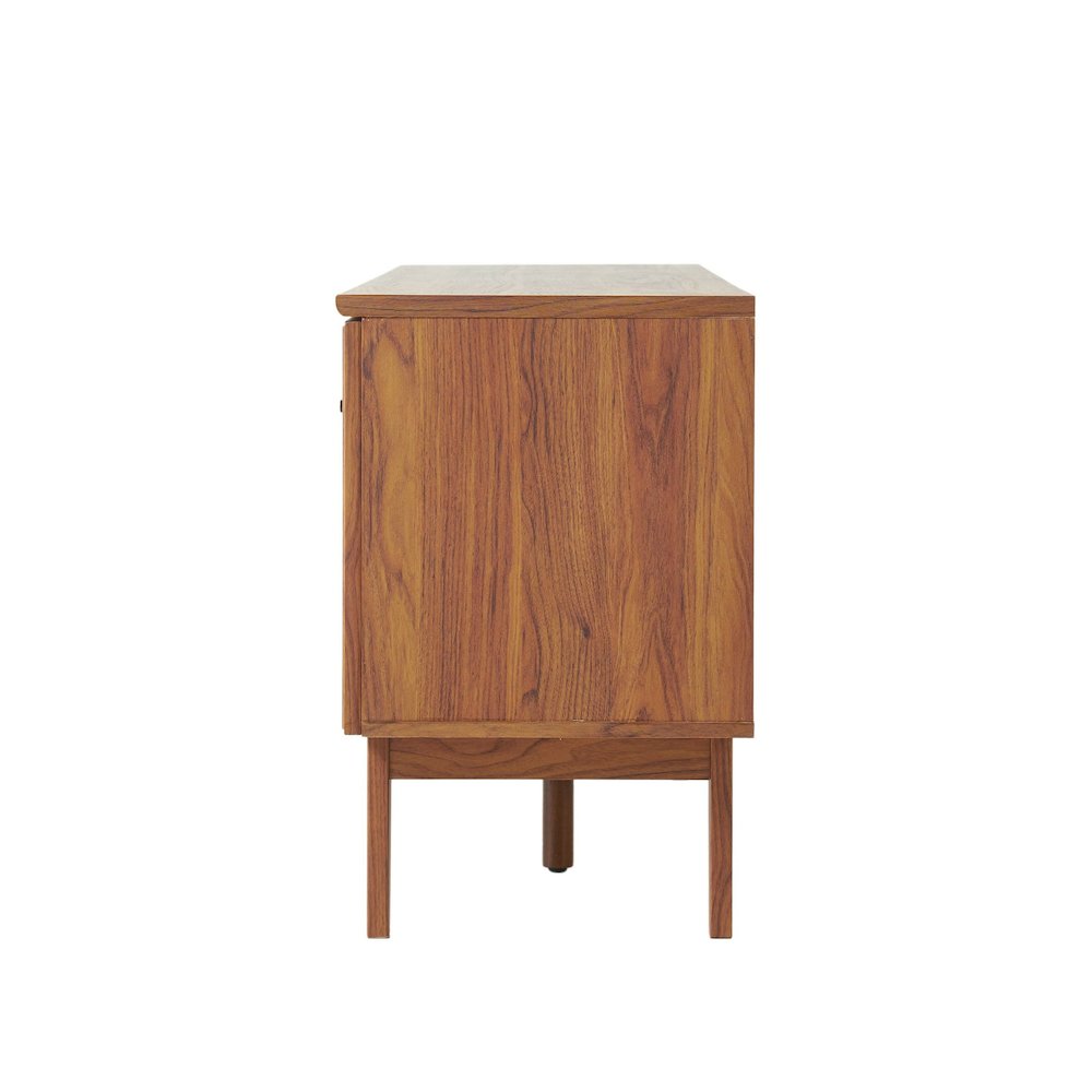Finley 59" Mid-Century Walnut Rattan TV Stand