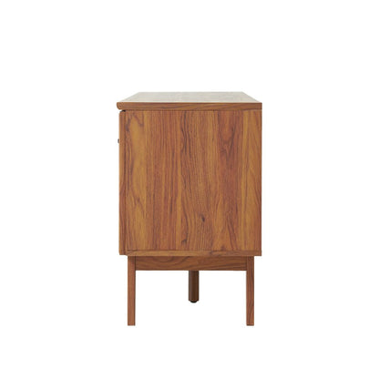 Finley 59" Mid-Century Walnut Rattan TV Stand