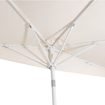 Terrace 9 ft. Coastal Scalloped Space-Saving Balcony Half Patio Umbrella with
