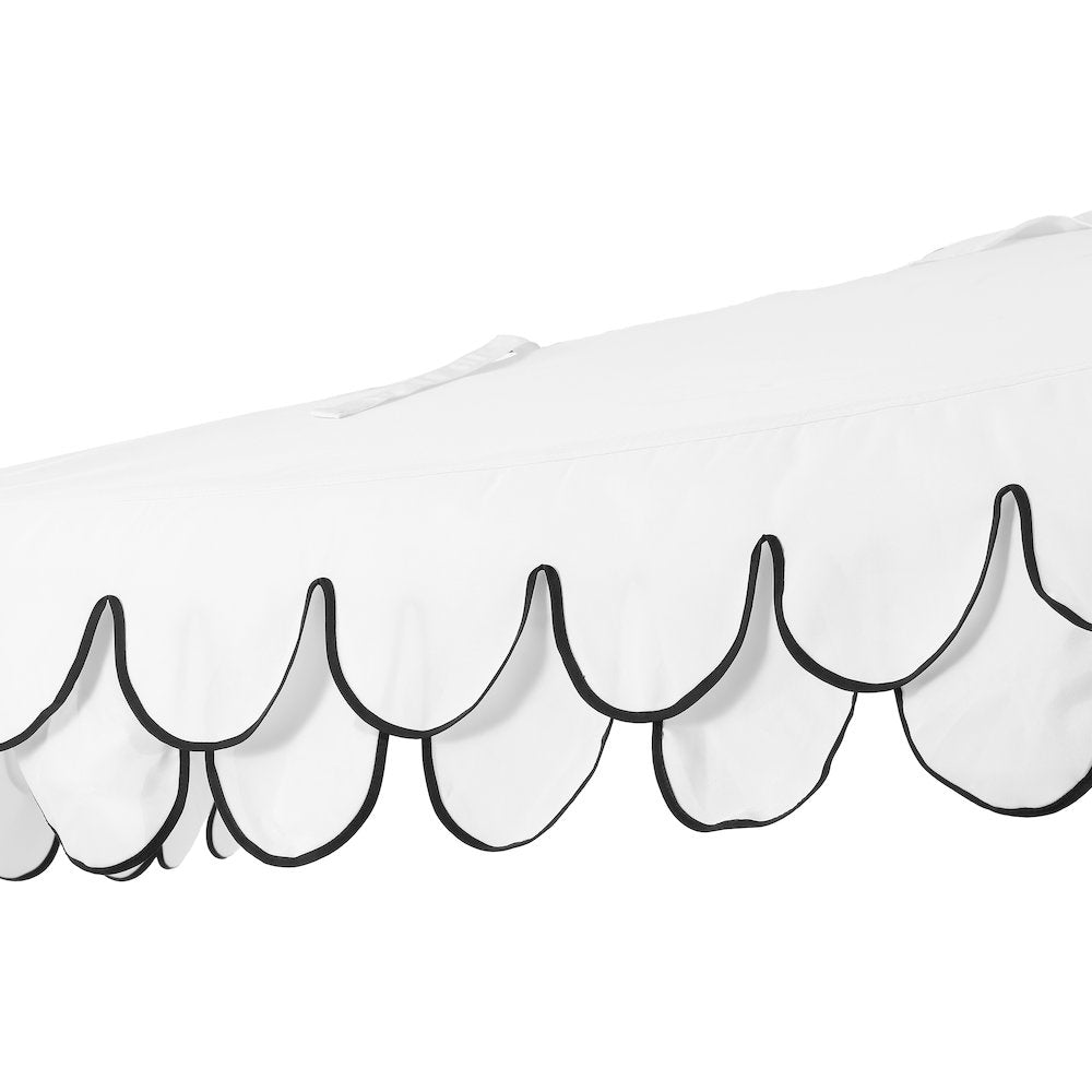 Terrace 9 ft. Coastal Scalloped Space-Saving Balcony Half Patio Umbrella with