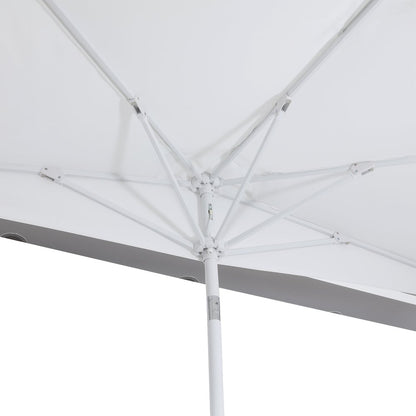 Terrace 9 ft. Coastal Scalloped Space-Saving Balcony Half Patio Umbrella with
