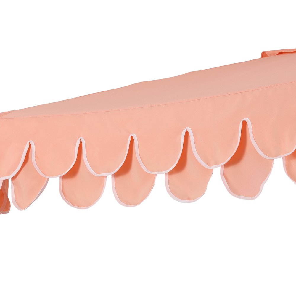 Terrace 9 ft. Coastal Scalloped Space-Saving Balcony Half Patio Umbrella with
