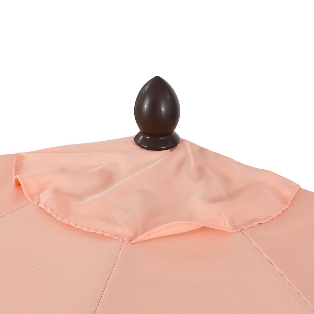 Terrace 9 ft. Coastal Scalloped Space-Saving Balcony Half Patio Umbrella with