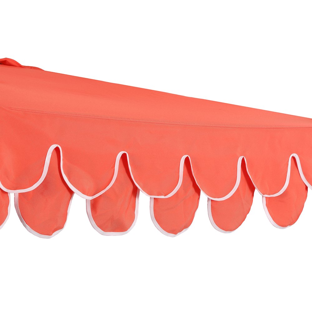 Terrace 9 ft. Coastal Scalloped Space-Saving Balcony Half Patio Umbrella with
