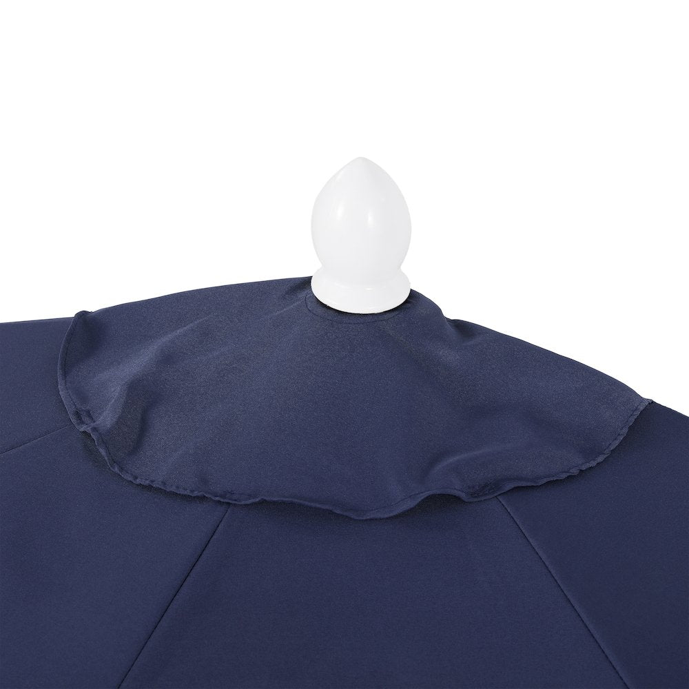 Terrace 9 ft. Coastal Scalloped Space-Saving Balcony Half Patio Umbrella with