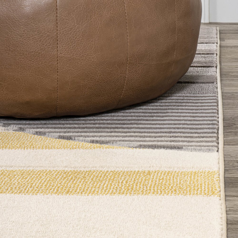 Nicky Geometric Striped Circles Area Rug