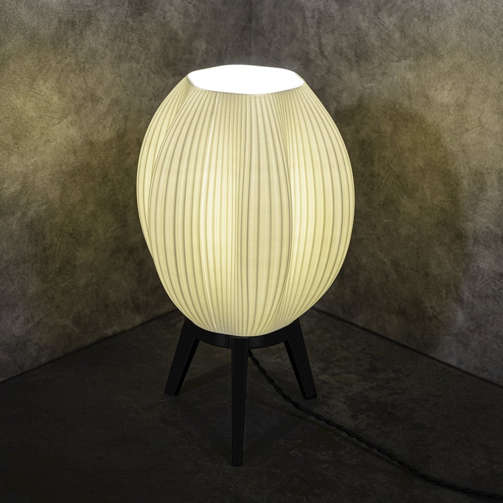 Wavy Modern Contemporary Plant-Based Pla 3D Printed Dimmable Led Table Lamp