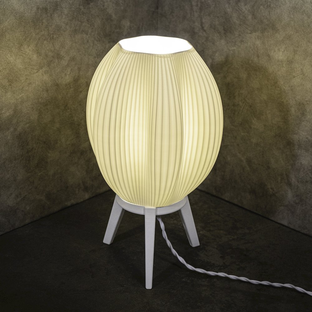 Plant-Based Pla 3D Printed Dimmable Led Table Lamp, White