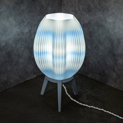 Plant-Based Pla 3D Printed Dimmable Led Table Lamp, Blue/White