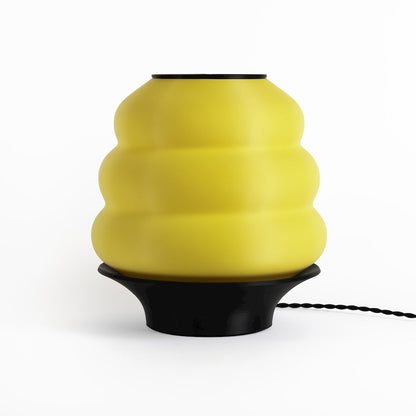Plant-Based Pla 3D Printed Dimmable Led Table Lamp, Yellow/Black