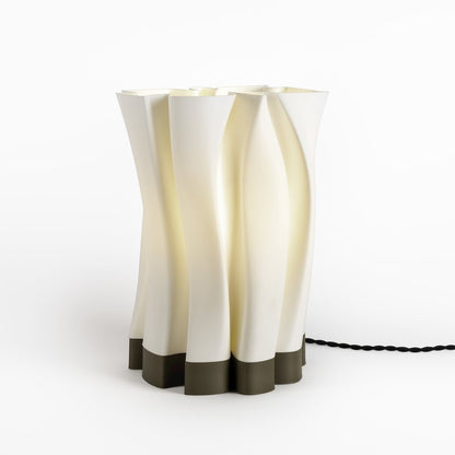 Bohemian Plant-Based Pla 3D Printed Dimmable Led Table Lamp, White/Brown