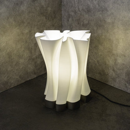 Bohemian Plant-Based Pla 3D Printed Dimmable Led Table Lamp, White/Brown