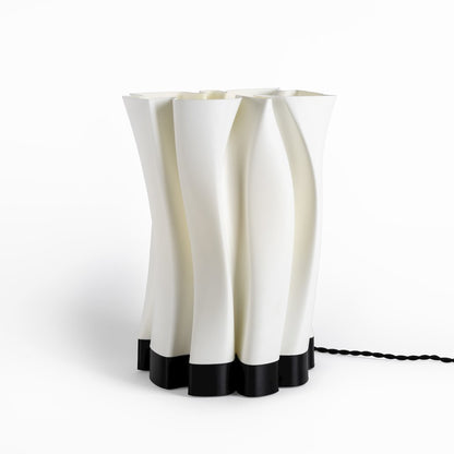Bohemian Plant-Based Pla 3D Printed Dimmable Led Table Lamp, White/Black