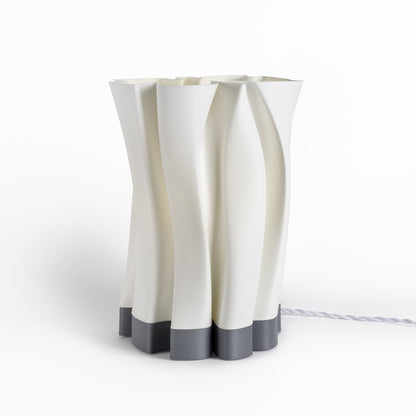 Bohemian Plant-Based Pla 3D Printed Dimmable Led Table Lamp, White/Gray