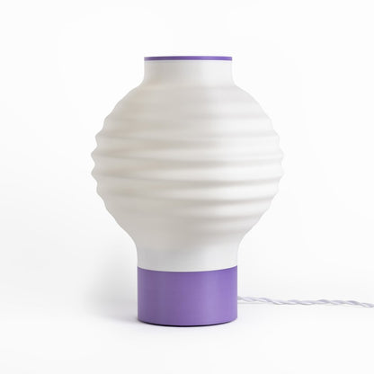 Traditional Plant-Based Pla 3D Printed Dimmable Led Table Lamp, White/Purple