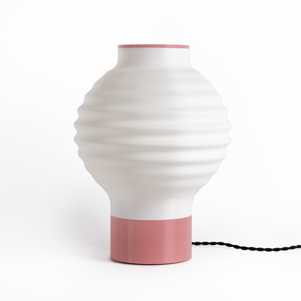 Traditional Plant-Based Pla 3D Printed Dimmable Led Table Lamp, White/Hot