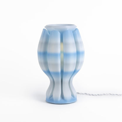 Coastal Plant-Based Pla 3D Printed Dimmable Led Table Lamp, Blue/White