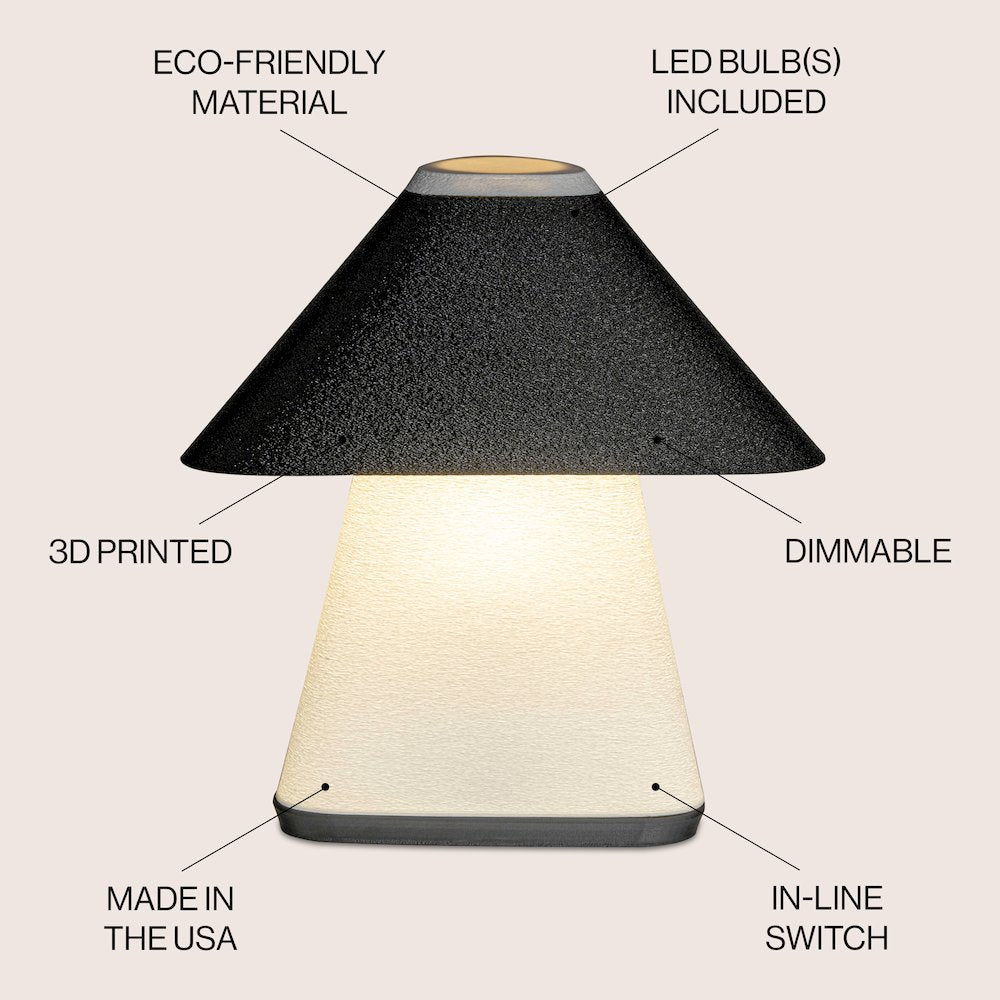 Enzo Modern Contemporary Plant-Based Pla 3D Printed Dimmable Led Table Lamp
