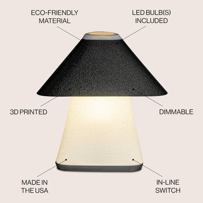 Enzo Modern Contemporary Plant-Based Pla 3D Printed Dimmable Led Table Lamp