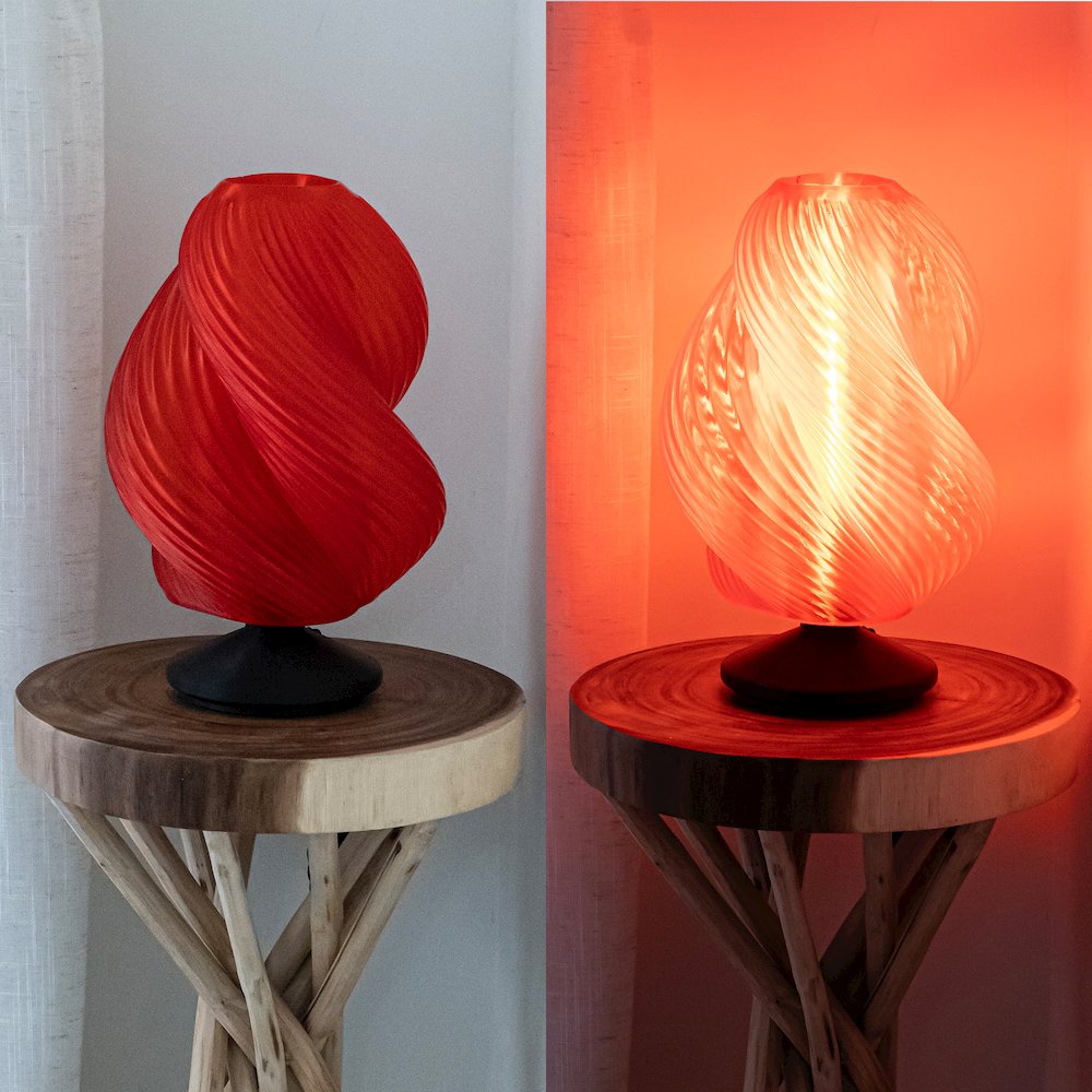 Gema Mid-Century Coastal Plant-Based Pla 3D Printed Dimmable Led Table Lamp