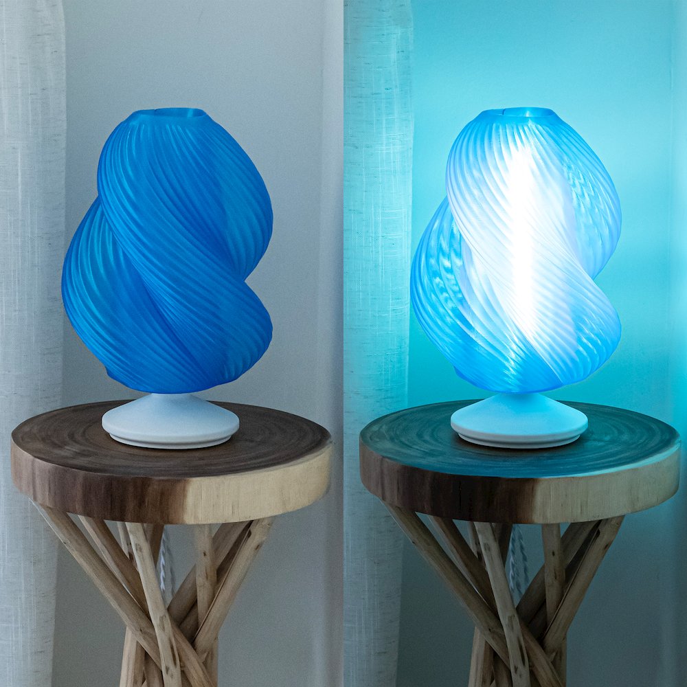 Gema Mid-Century Coastal Plant-Based Pla 3D Printed Dimmable Led Table Lamp