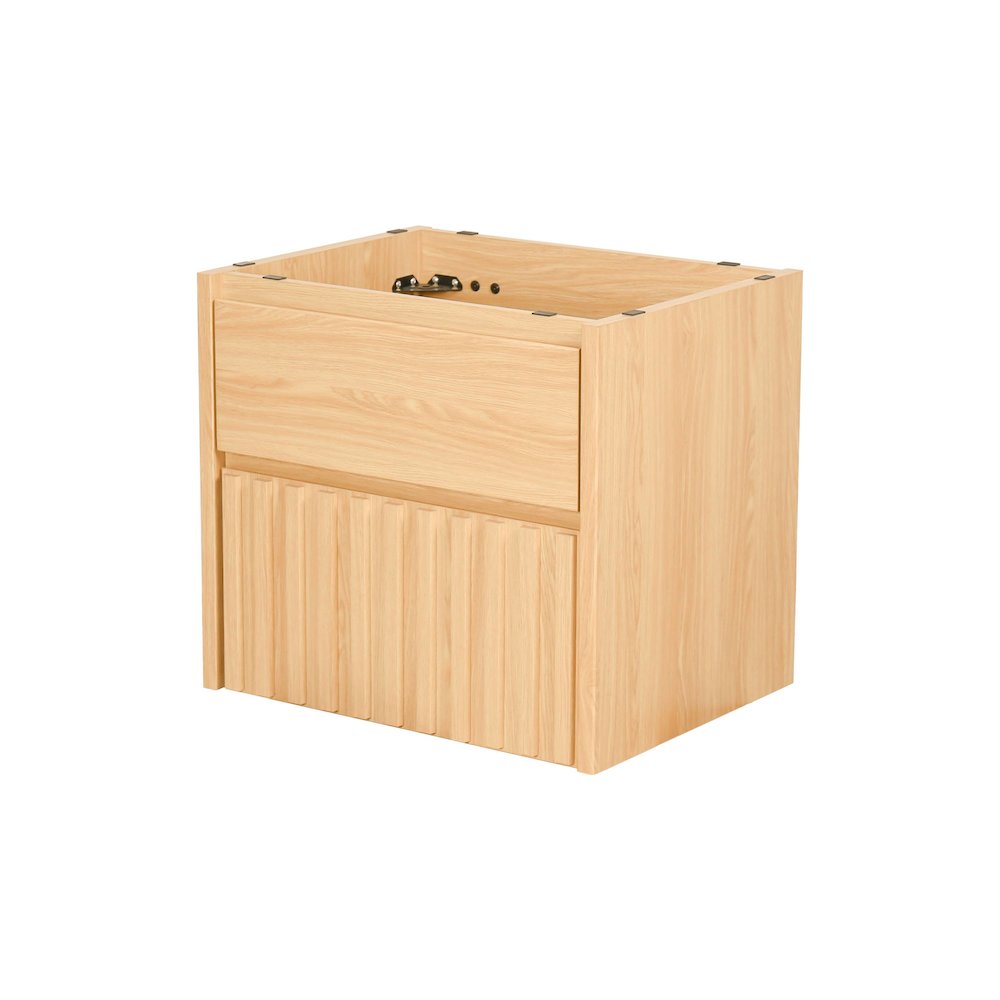 Sherwin 24 in. W Slatted 2-Drawer Wall-Mounted Floating Bathroom Vanity Cabinet
