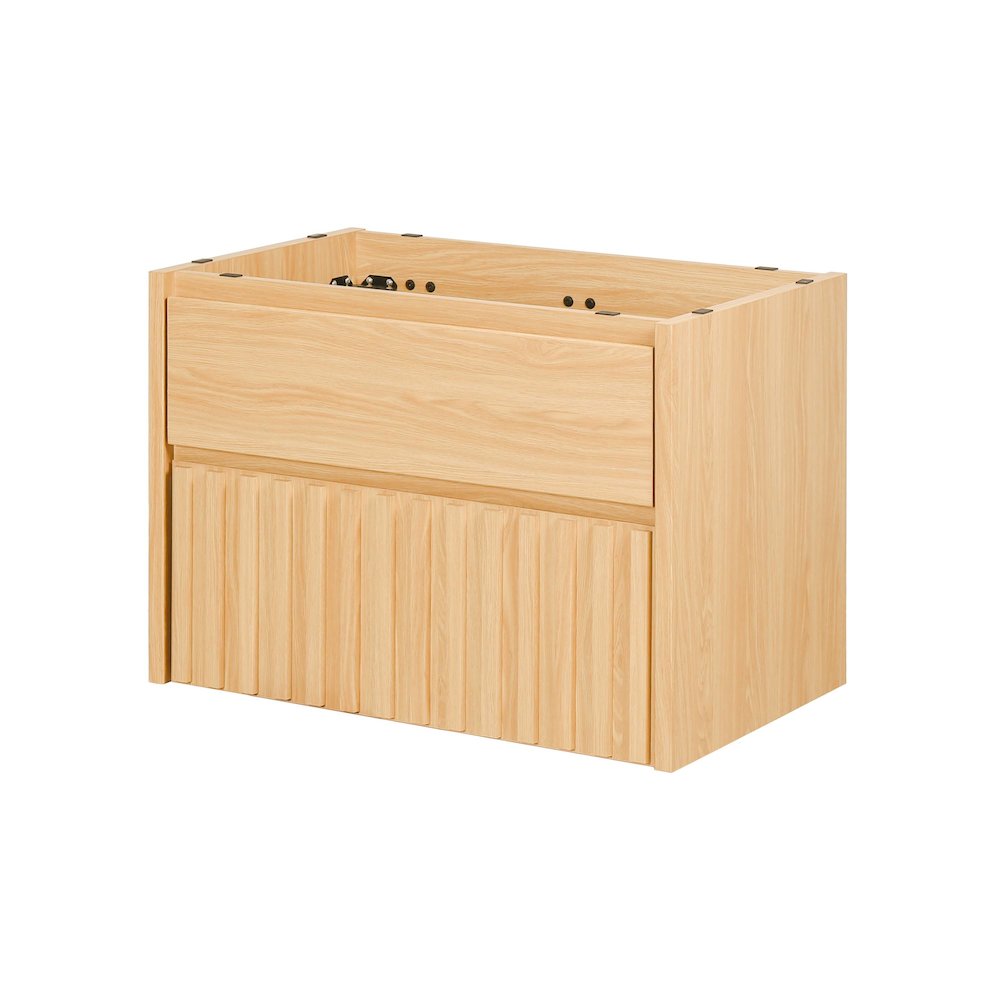 Sherwin 30 in. W Slatted 2-Drawer Wall-Mounted Floating Bathroom Vanity Cabinet