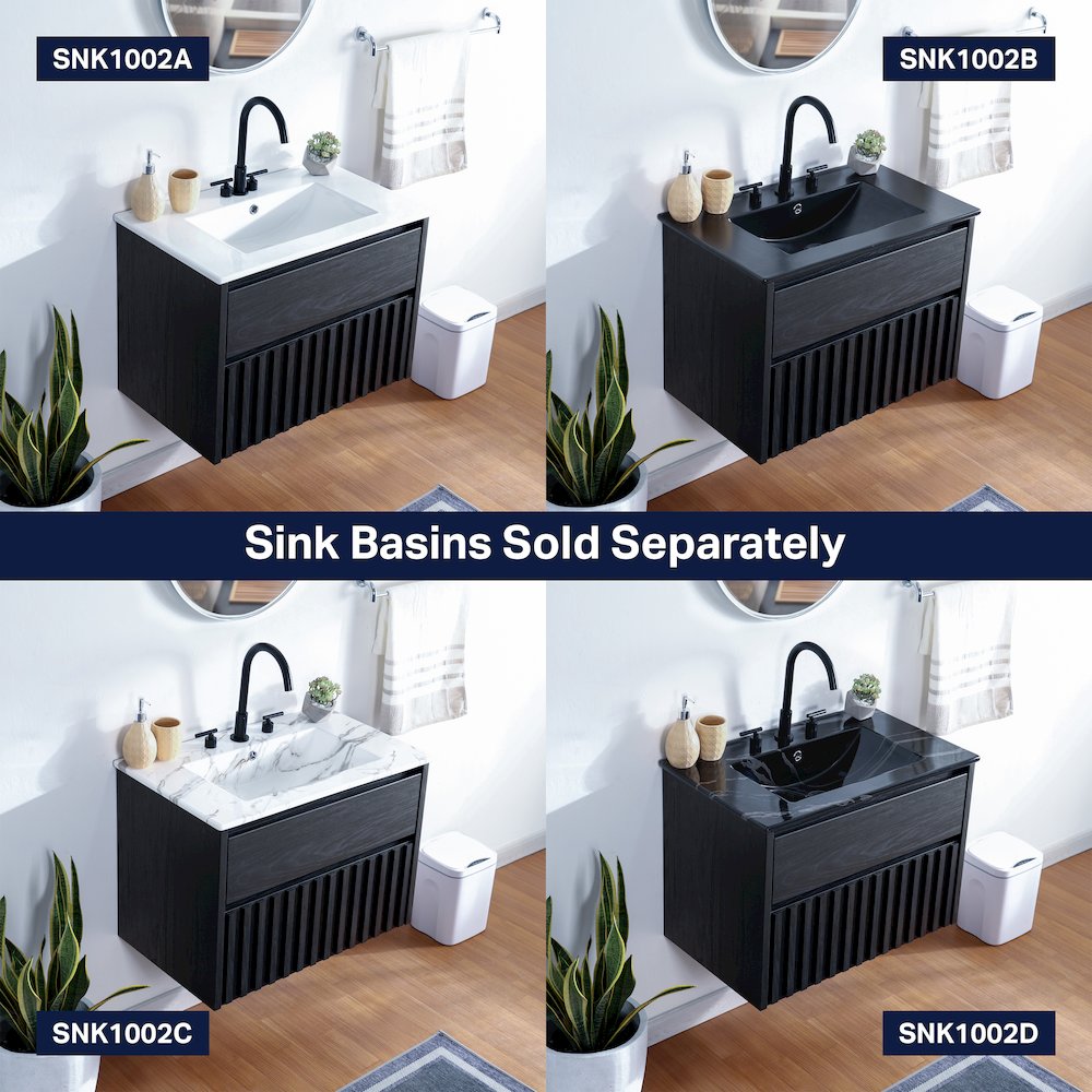 Sherwin 30 in. W Slatted 2-Drawer Wall-Mounted Floating Bathroom Vanity Cabinet