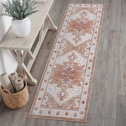 Eleanor Vintage Medallion Border Cream/Terra Runner Rug