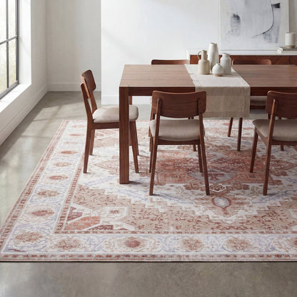 Eleanor Vintage Medallion Border Cream/Terra Area Rug