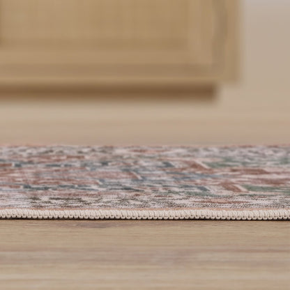 Eleanor Vintage Medallion Border Green/Brown Area Rug