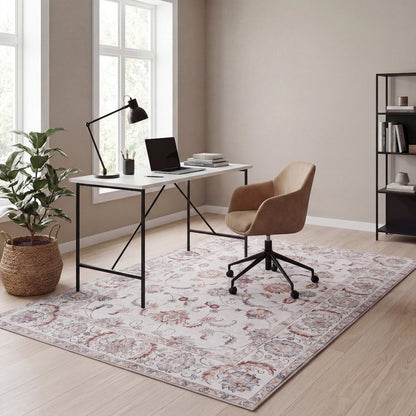 Arabella Vintage Floral Border Cream/Terra Area Rug