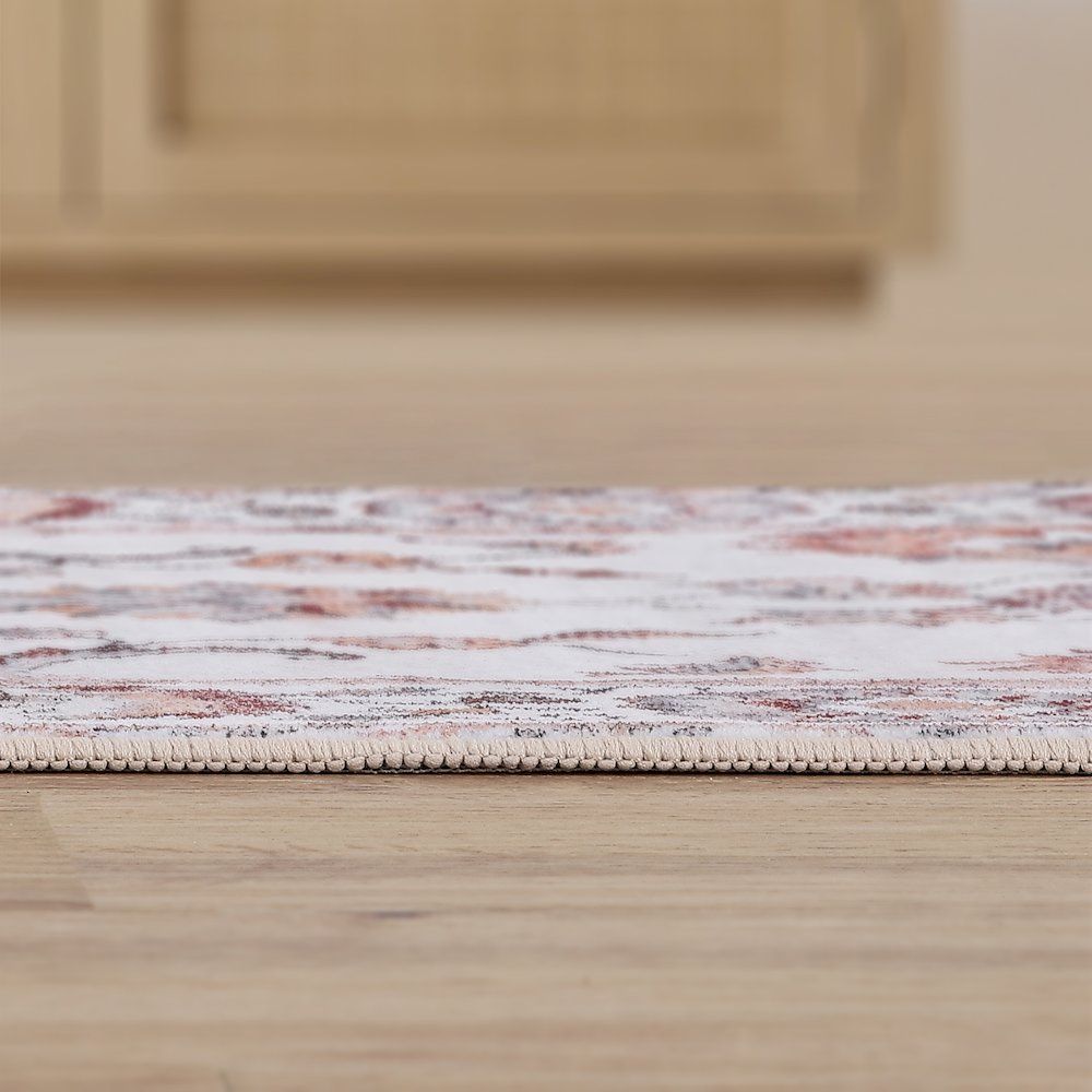 Arabella Vintage Floral Border Cream/Terra Area Rug