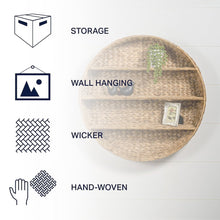 Annulus 3-Shelf Circular Handwoven Hyacinth Wall Rack