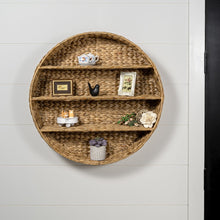 Annulus 3-Shelf Circular Handwoven Hyacinth Wall Rack