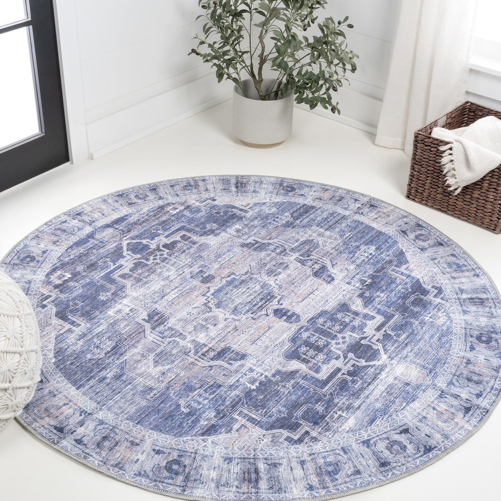 Alanya Ornate Medallion Machine-Washable Area Rug