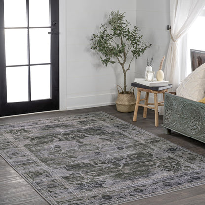 Alanya Ornate Medallion Machine-Washable Area Rug