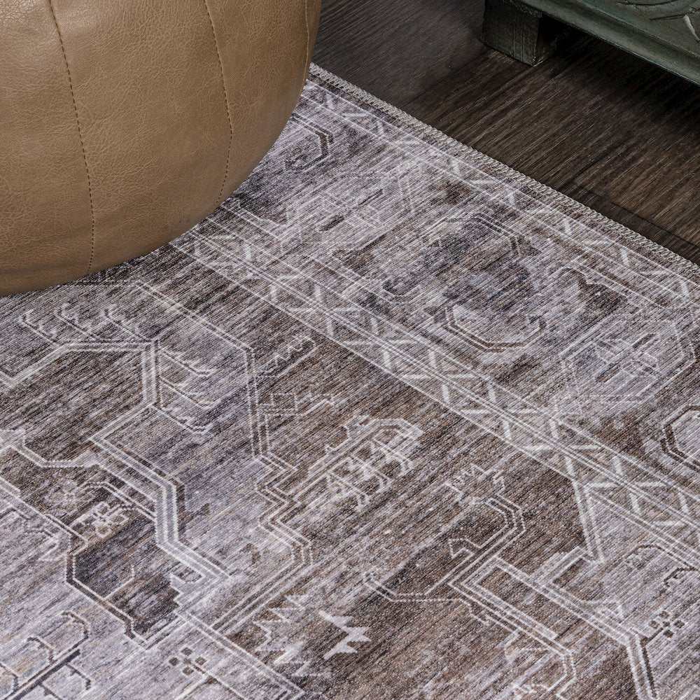 Alanya Ornate Medallion Machine-Washable Runner Rug