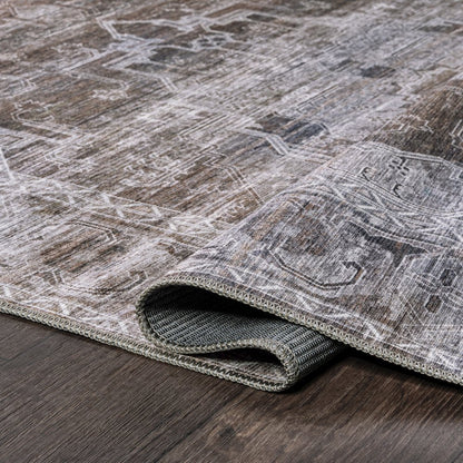 Alanya Ornate Medallion Machine-Washable Runner Rug