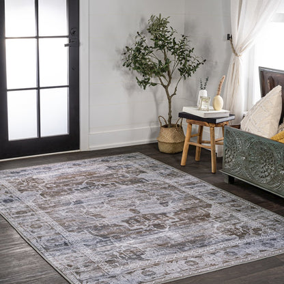 Alanya Ornate Medallion Machine-Washable Area Rug