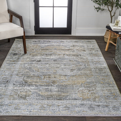 Alanya Ornate Medallion Machine-Washable Area Rug