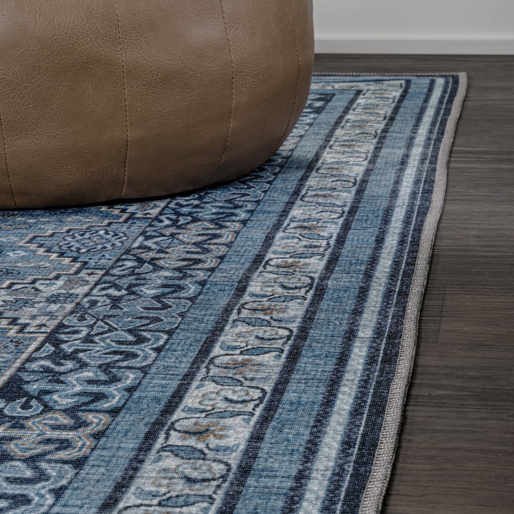 Dalyan Geometric Medallions Machine-Washable Runner Rug
