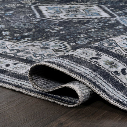 Dalyan Geometric Medallions Machine-Washable Runner Rug