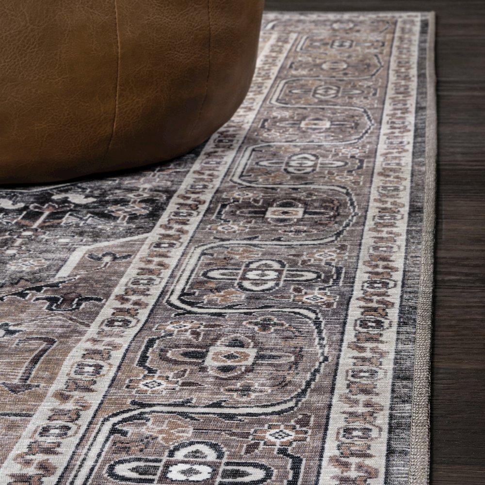 Alacati Ogee Medallion Machine-Washable Runner Rug