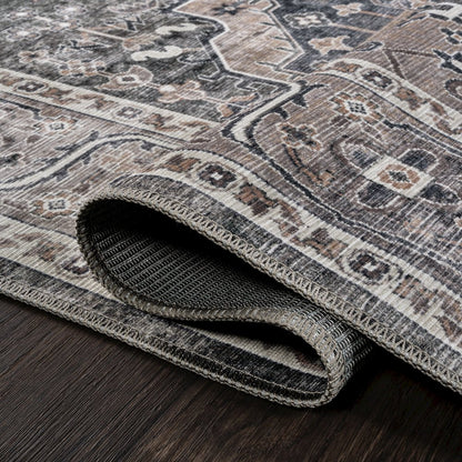 Alacati Ogee Medallion Machine-Washable Runner Rug