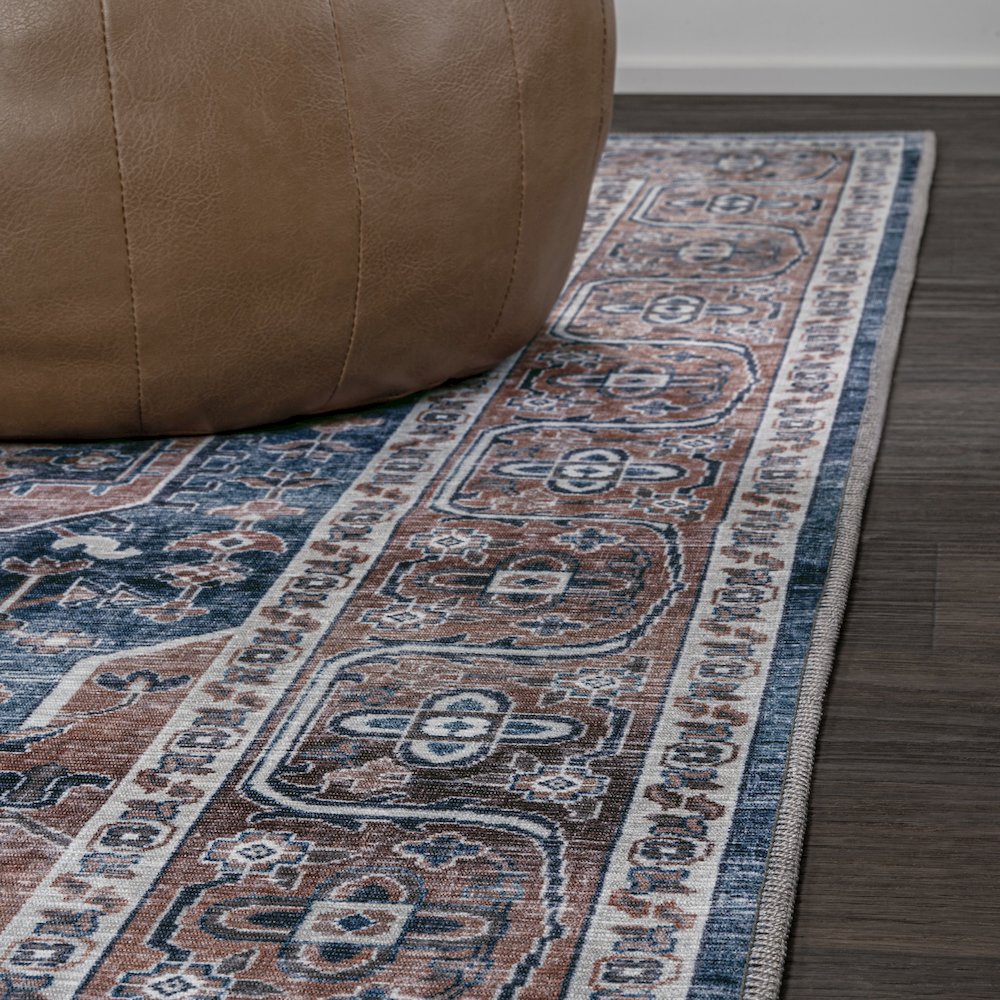 Alacati Ogee Medallion Machine-Washable Runner Rug