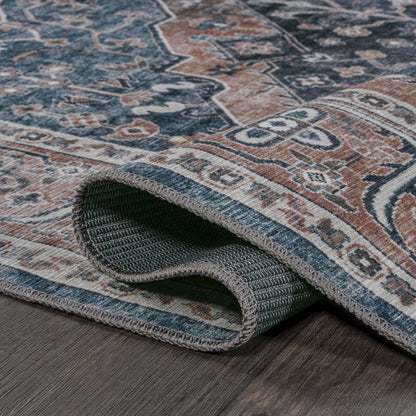 Alacati Ogee Medallion Machine-Washable Runner Rug